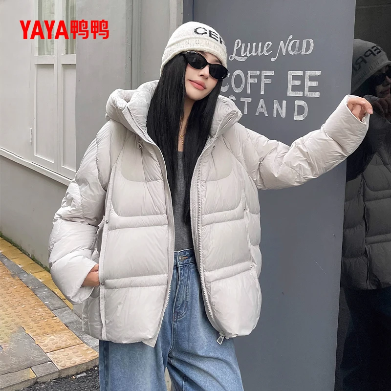 YAYA/鸭鸭羽绒服女短款冬季时尚休闲韩版百搭保暖外套YE4B619451M