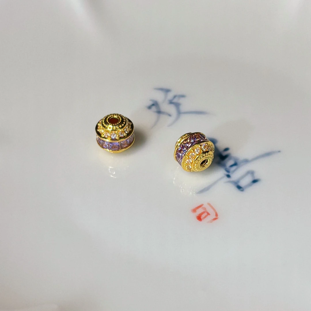 18k金  紫色路路通单珠 配件/吊坠 3992 多样性发一件