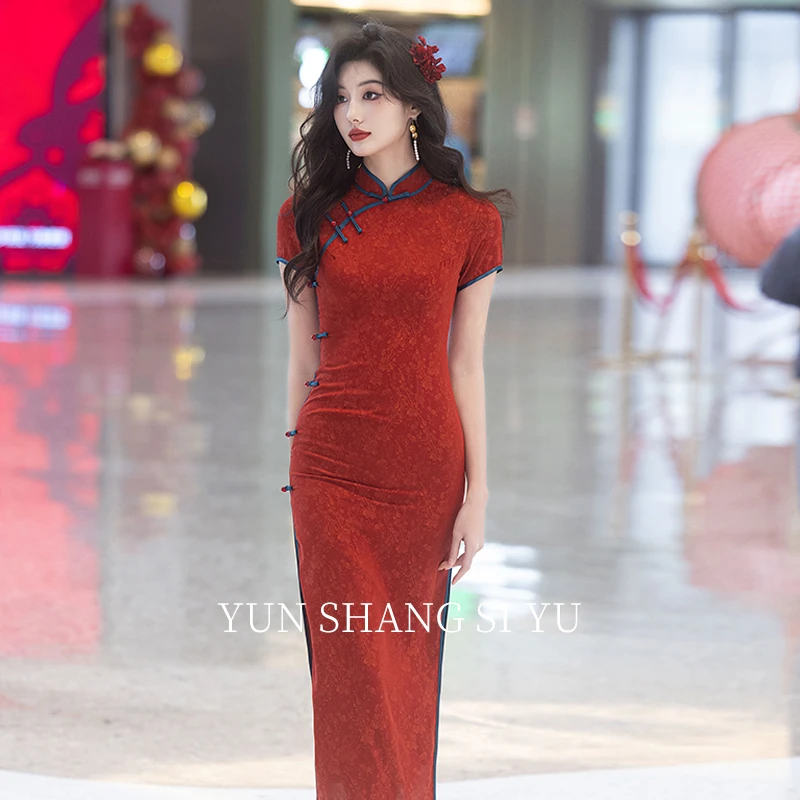 新中式国风复古民国风温婉旗袍连衣裙气质书卷气送考旗袍敬酒服