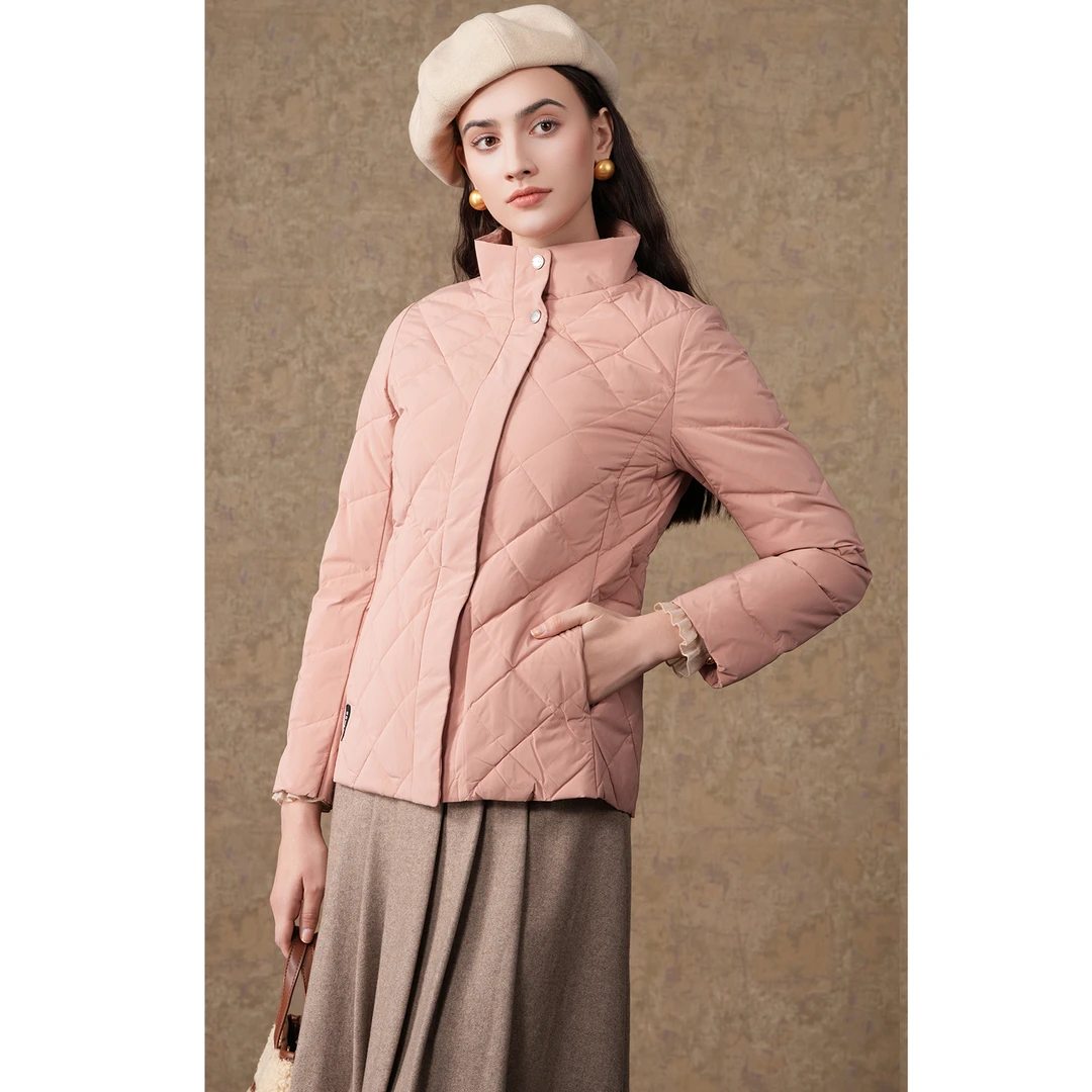 乔万尼秋冬短款收腰羽绒服商场同款简约高领保暖白鸭绒EI4T675