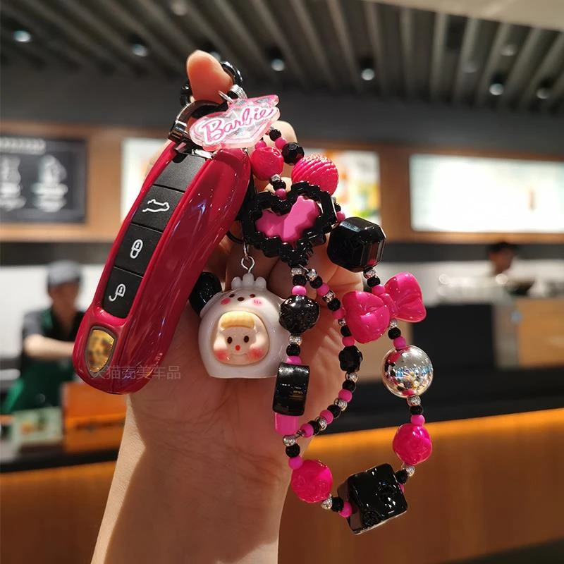 适配宝石红保时捷钥匙壳玛卡宴718macan帕拉梅拉taycan/911包套扣