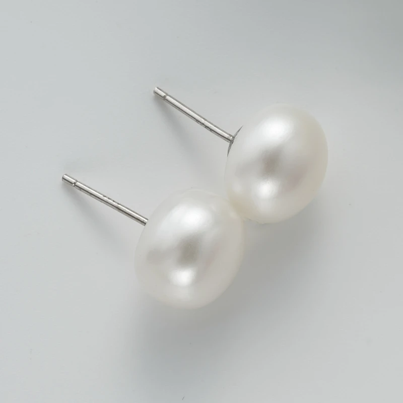 阁主珠宝天然珍珠耳钉  9.5-10.5mm【多样性发其一】【多样性发其