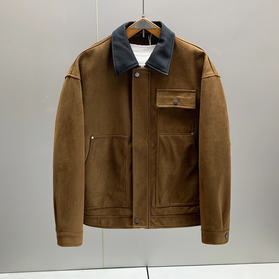 潮流cleanfit风美式工装外套男秋季新品麂皮绒短裤男士翻领夹克