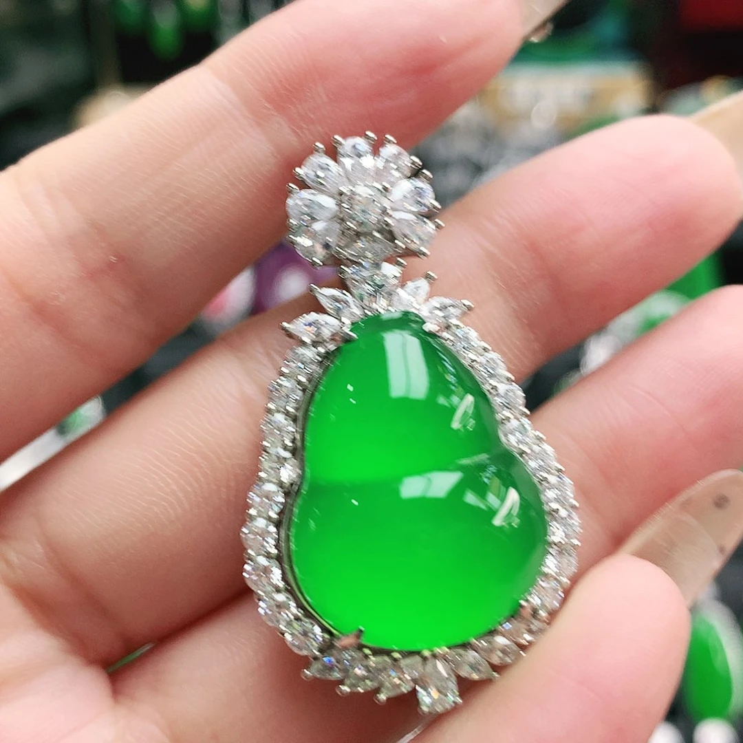 玛瑙/玉髓吊坠银S925镶嵌