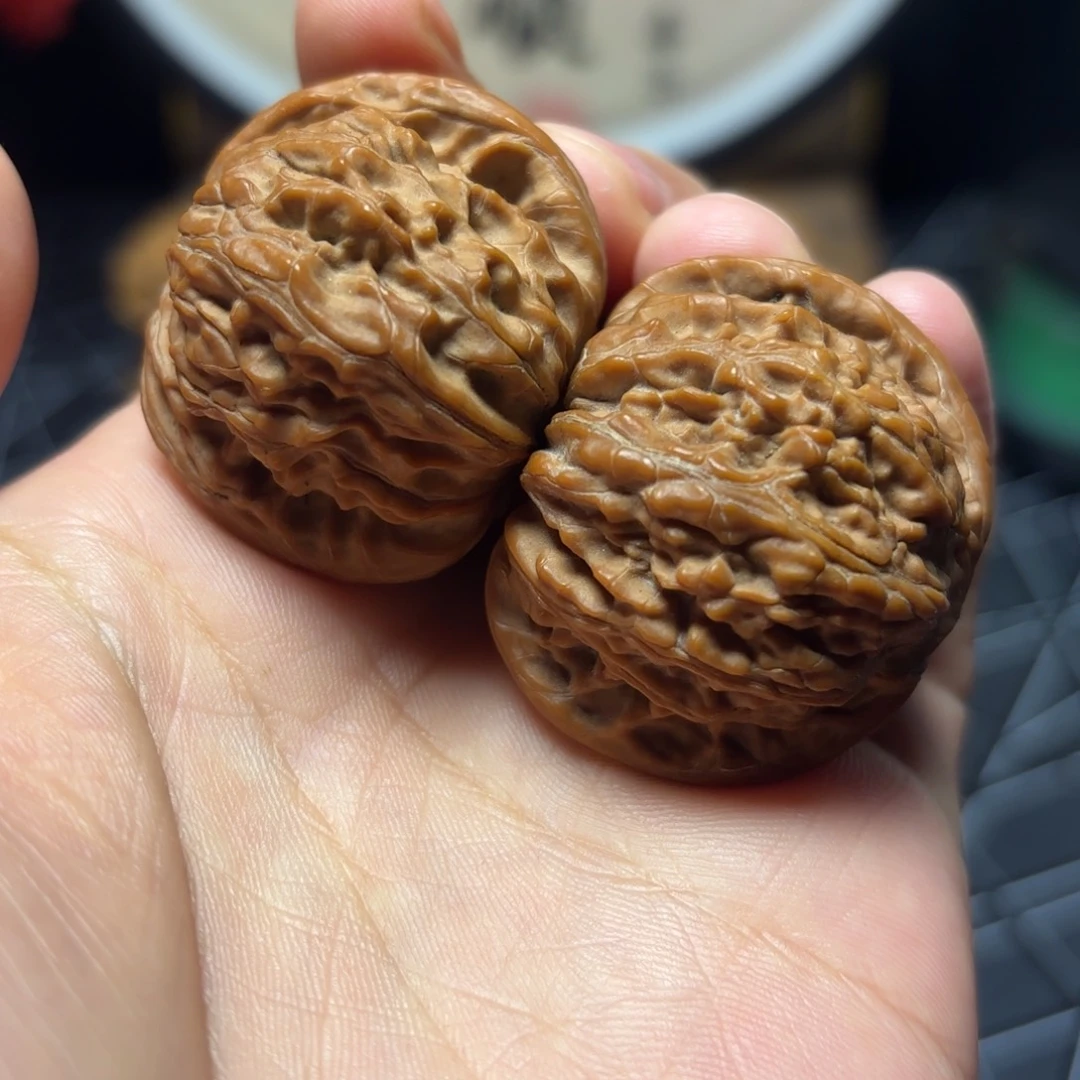 文玩核桃把件38尺磨盘练手对