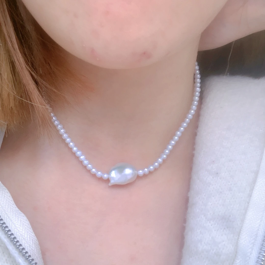 银S925镶嵌耳饰淡水珍珠