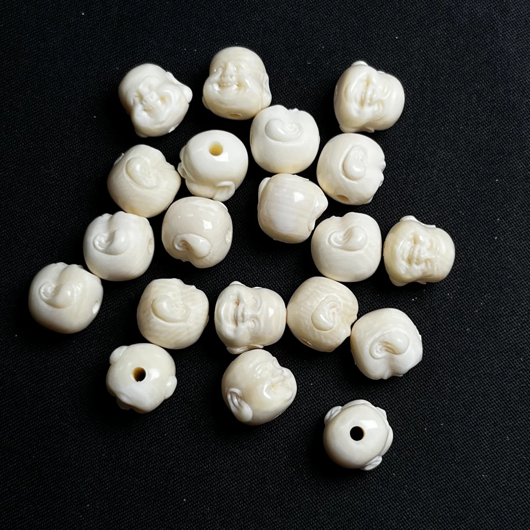 P261弥勒珠 只做天然猛犸牙 约珠径10mm 孔道1.5mm
