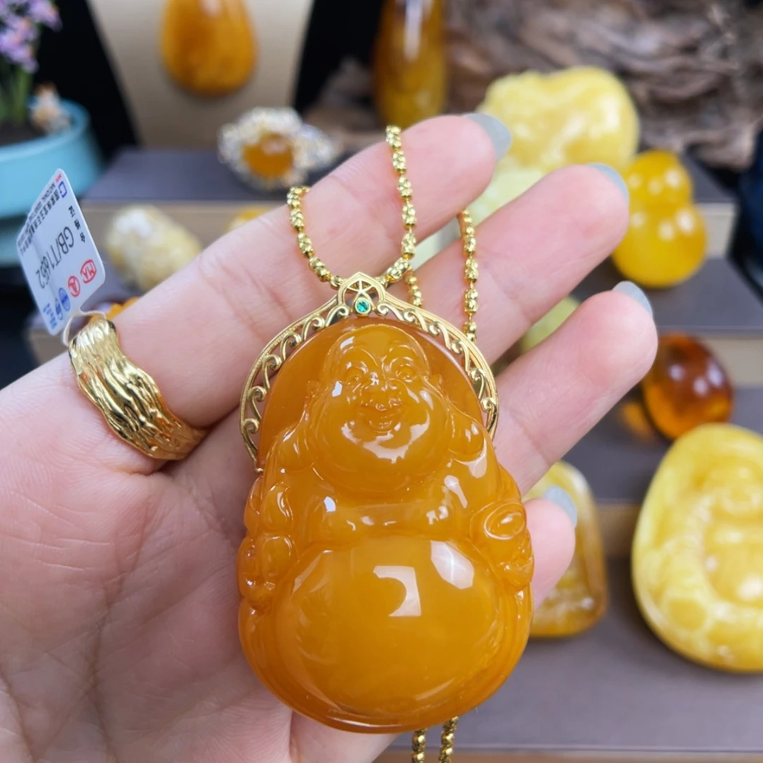 【闪购商品】琥珀珠宝奇石18K金镶嵌