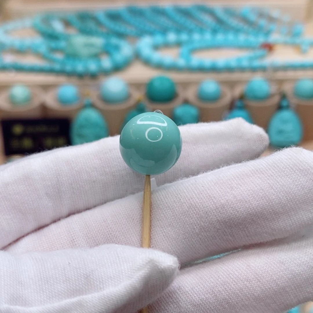 绿松石未镶嵌珠宝奇石14.1mm