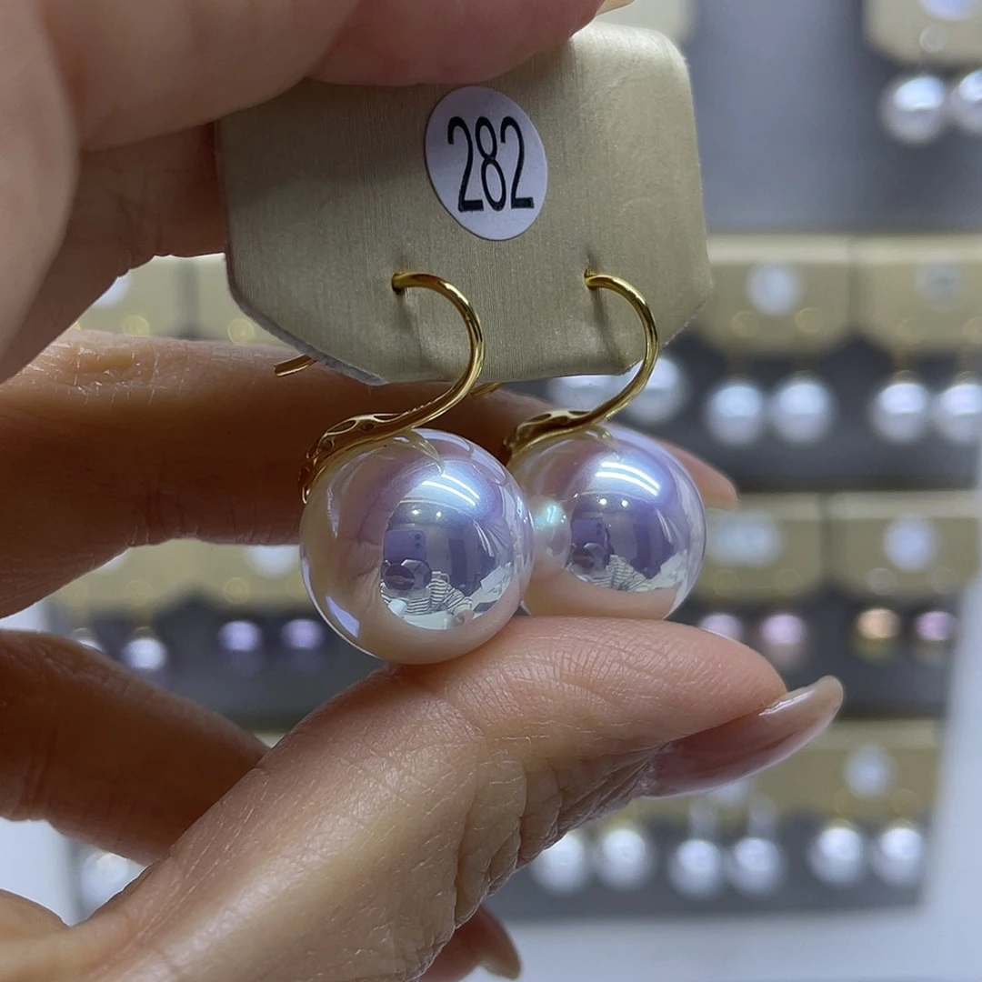 银S925镶嵌耳饰淡水珍珠