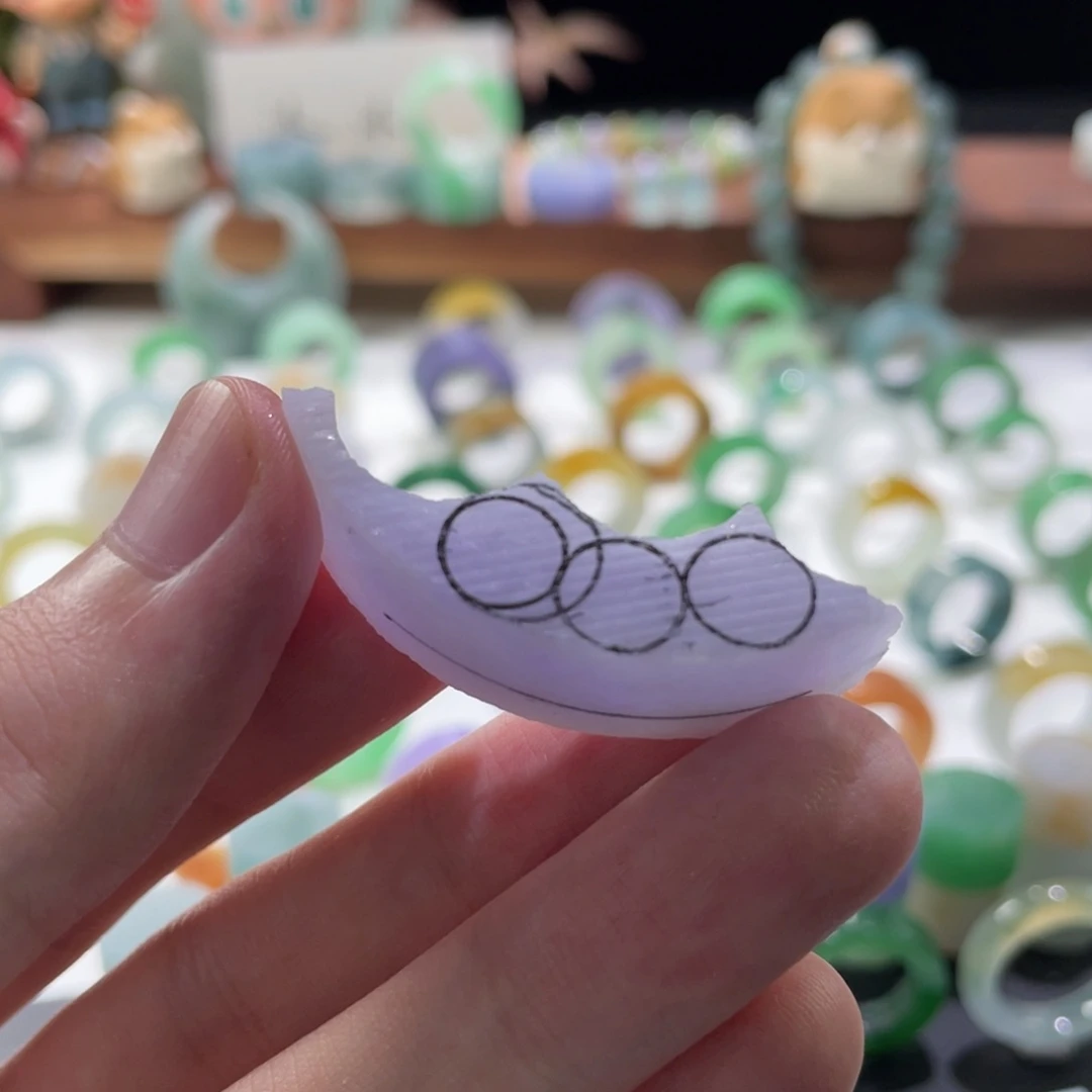 定制翡翠未镶嵌紫罗兰边角