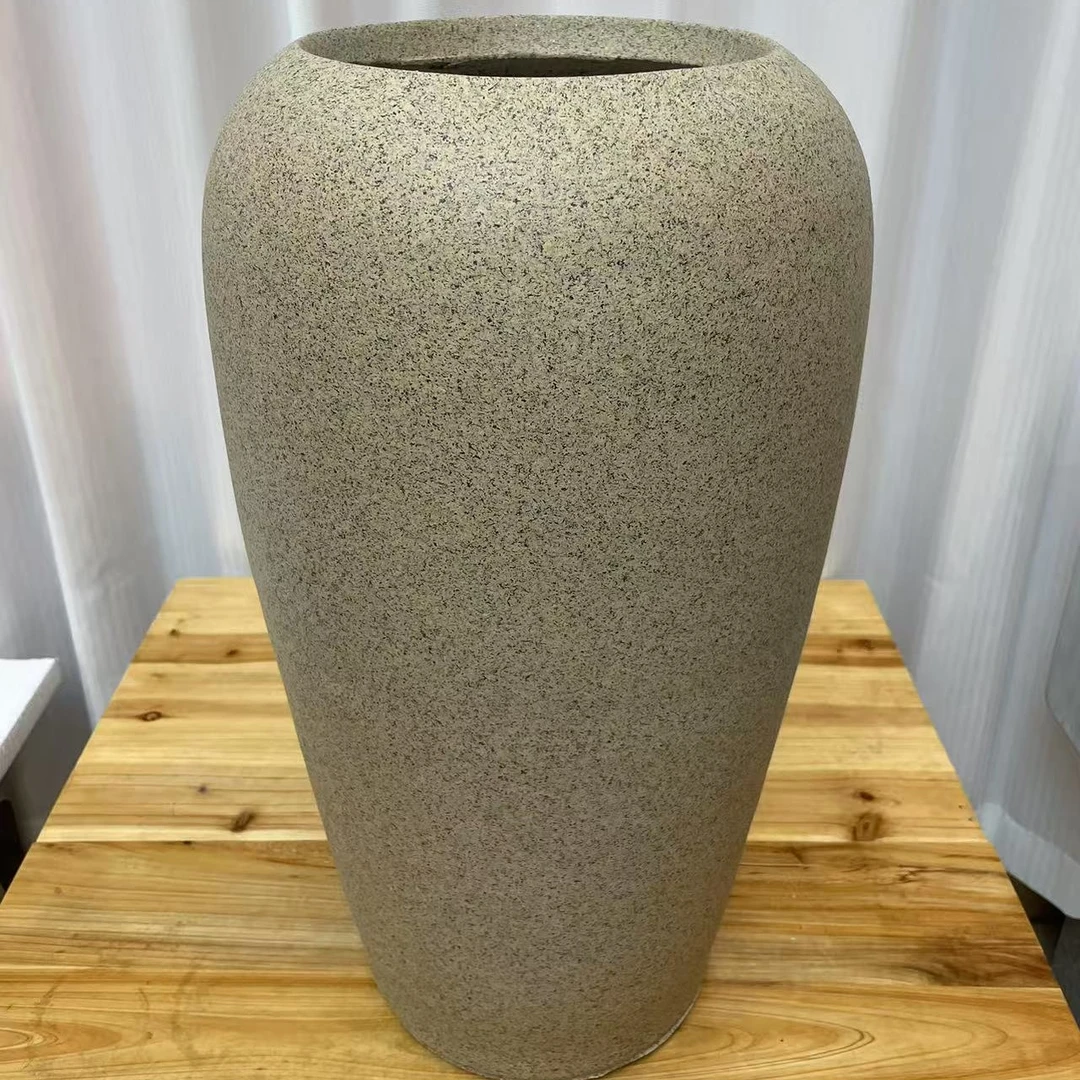 镁泥花盆黑金刚黑珍珠高山欧式简约轻奢办公室落地透气大号盆器