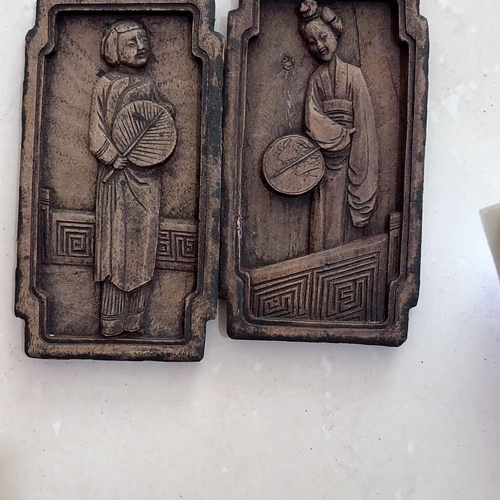 茶**生民俗老物件木头一对