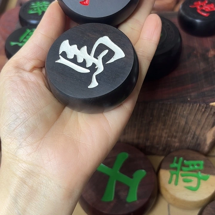 木4.8紫光檀红白阴雕行楷带礼盒