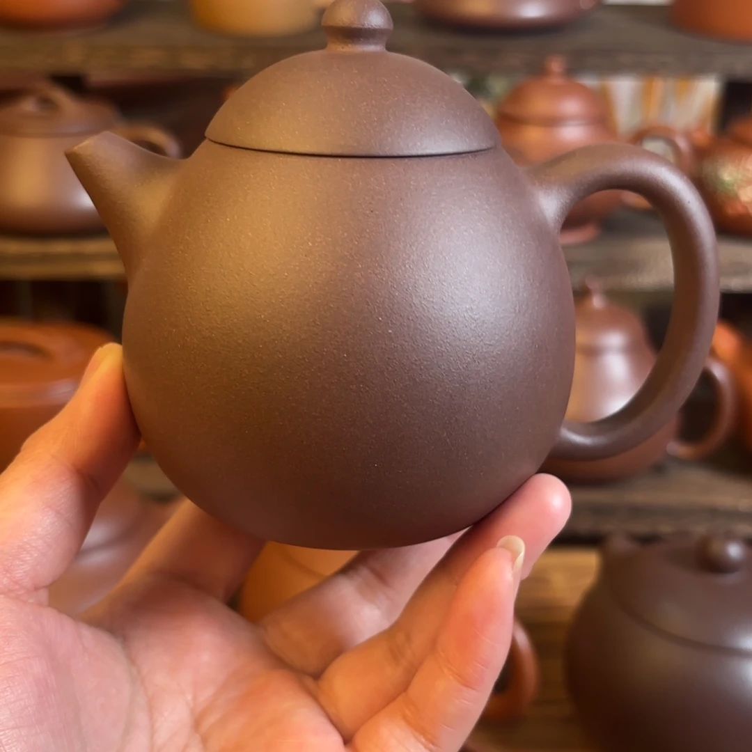 紫砂茶壶半手工紫泥龙蛋230cc