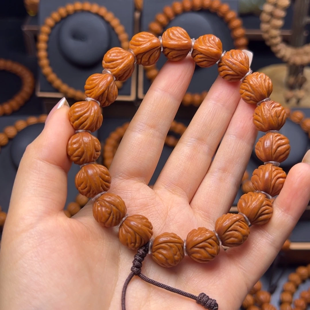 手串桃核野生红莲14