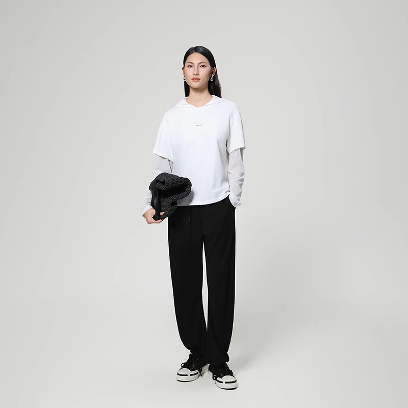 【粉丝专属】常规长袖女性街头风T恤夏季纯色KHS504KWHP