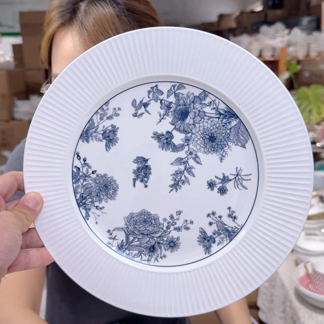 骨瓷骨瓷10.5英寸平盘27cm 2个外贸骨瓷