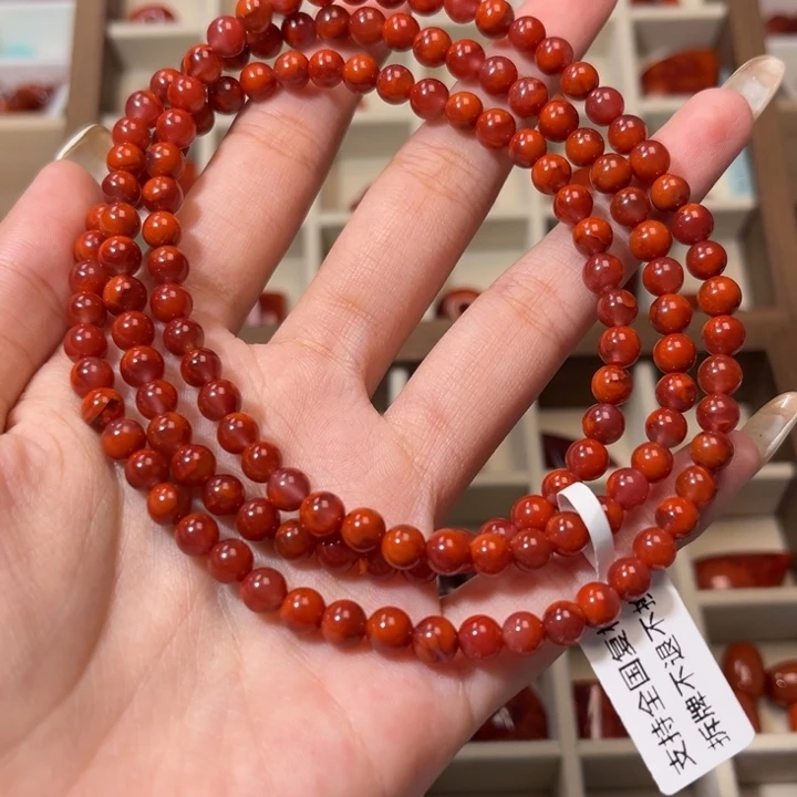 南红玛瑙未镶嵌颈饰原矿南红柿子红玫红双色5.5+mm