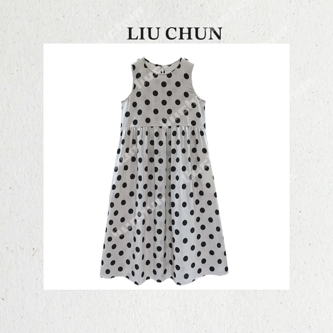 【简约波点】CHUN家夏款轻奢时尚百搭桑蚕丝双绉连衣裙