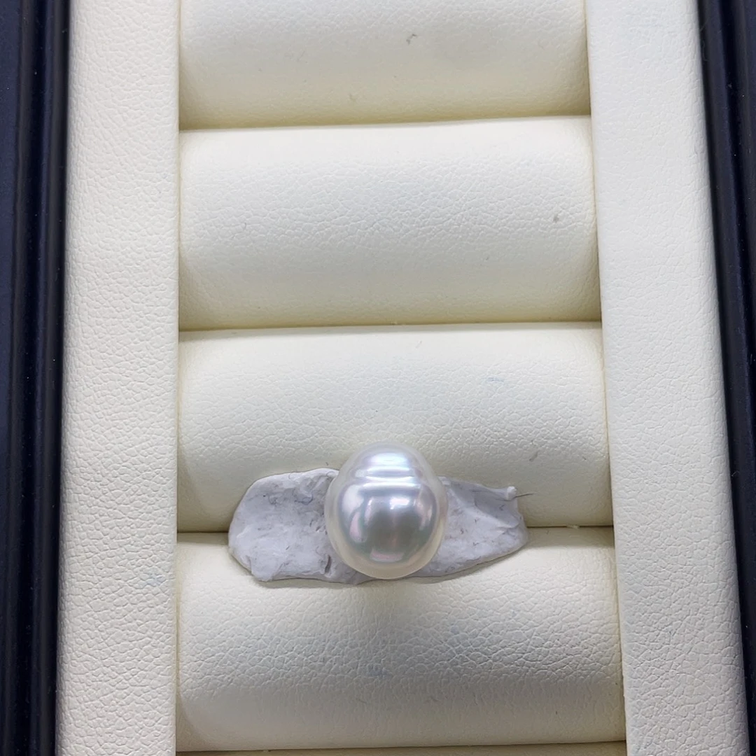 裸珠海水珍珠未镶嵌澳白宝石光裸珠11-12mm