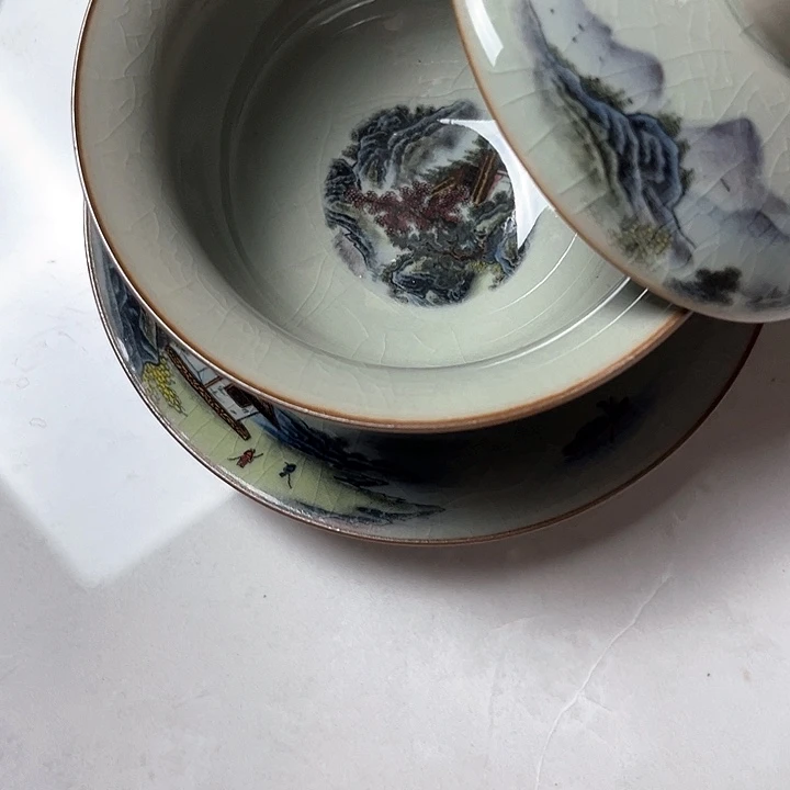 只此青绿元宝盖碗