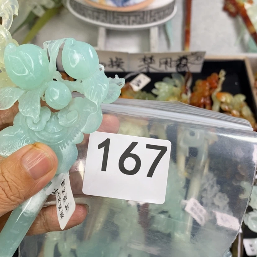 【闪购商品】岫玉发饰未镶嵌晓*