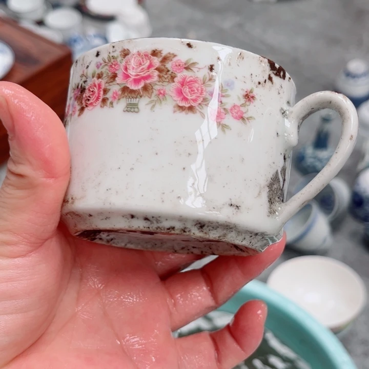 青花玲珑脏脏杯1个川*?