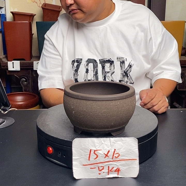 紫砂花盆货号一只KK4