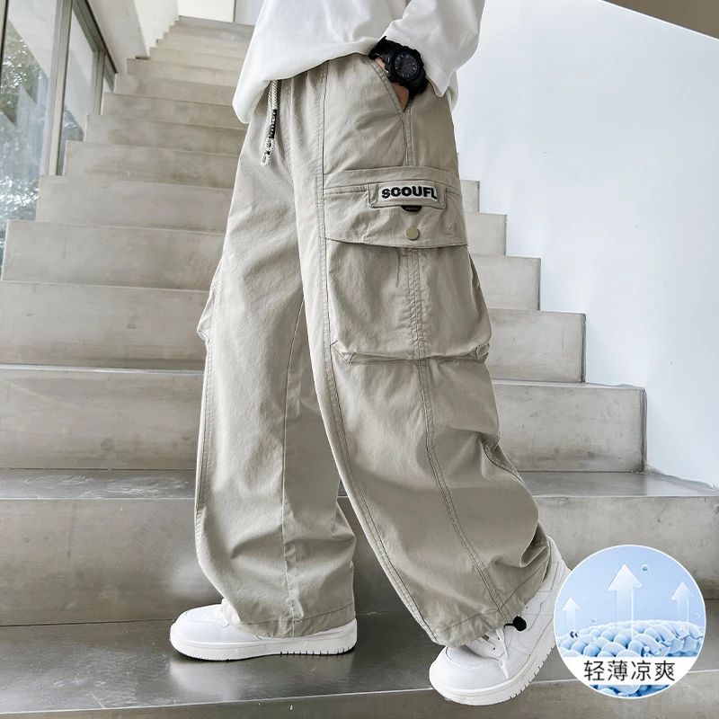 MK&UR.BV儿童装男童夏装工装裤夏款2025新款夏季休闲大童防蚊薄款