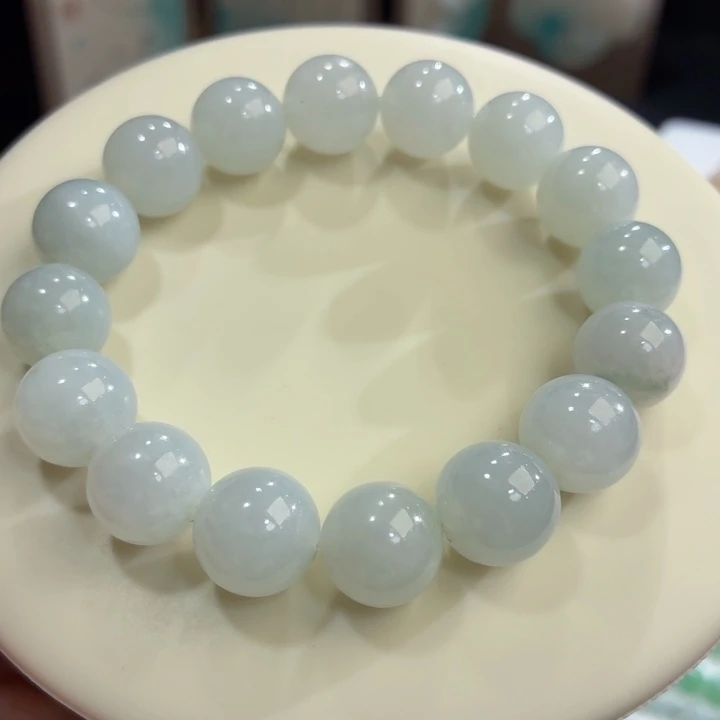 翡翠未镶嵌手链冰胶蓝卡13