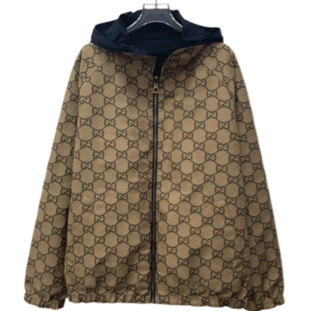 95新 GUCCI/古驰 DM0279 logo提花满印双面穿夹克外套 XS码