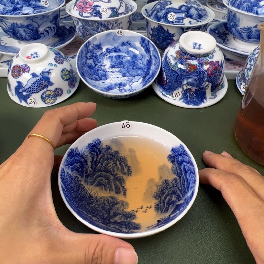 景德镇纯手工纯手绘茶具木木46