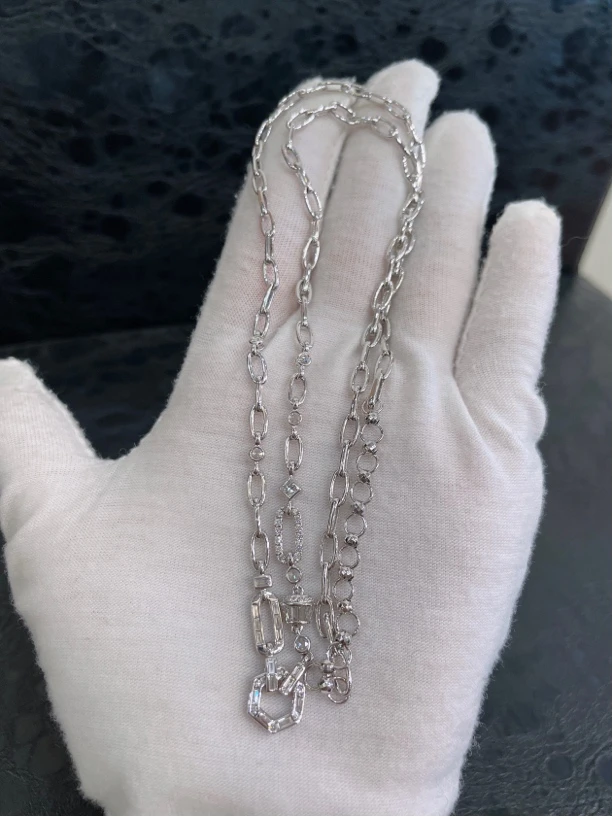 尚上翠18k金钻石镶嵌百搭链