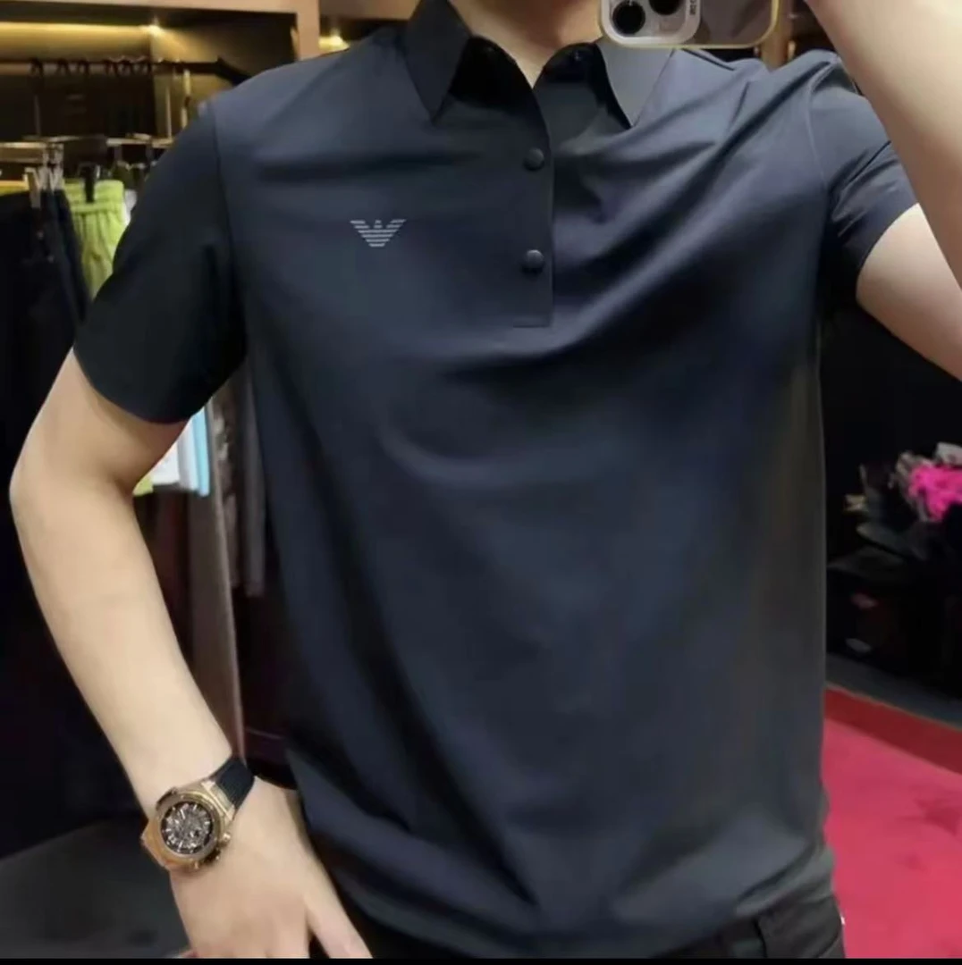 夏季新款男士短袖POLO衫商务简约休闲高弹力无痕舒适修身翻领半袖