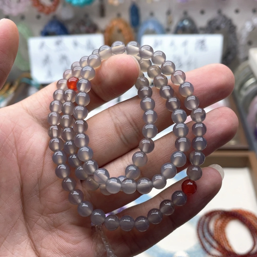 未镶嵌水晶手链烟紫三圈