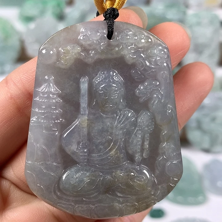翡翠未镶嵌颈饰不动明王卡厚8+