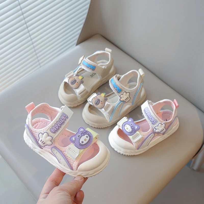 女童包头凉鞋2025夏季新款儿童鞋子男童夏款软底沙滩鞋小童卡通潮