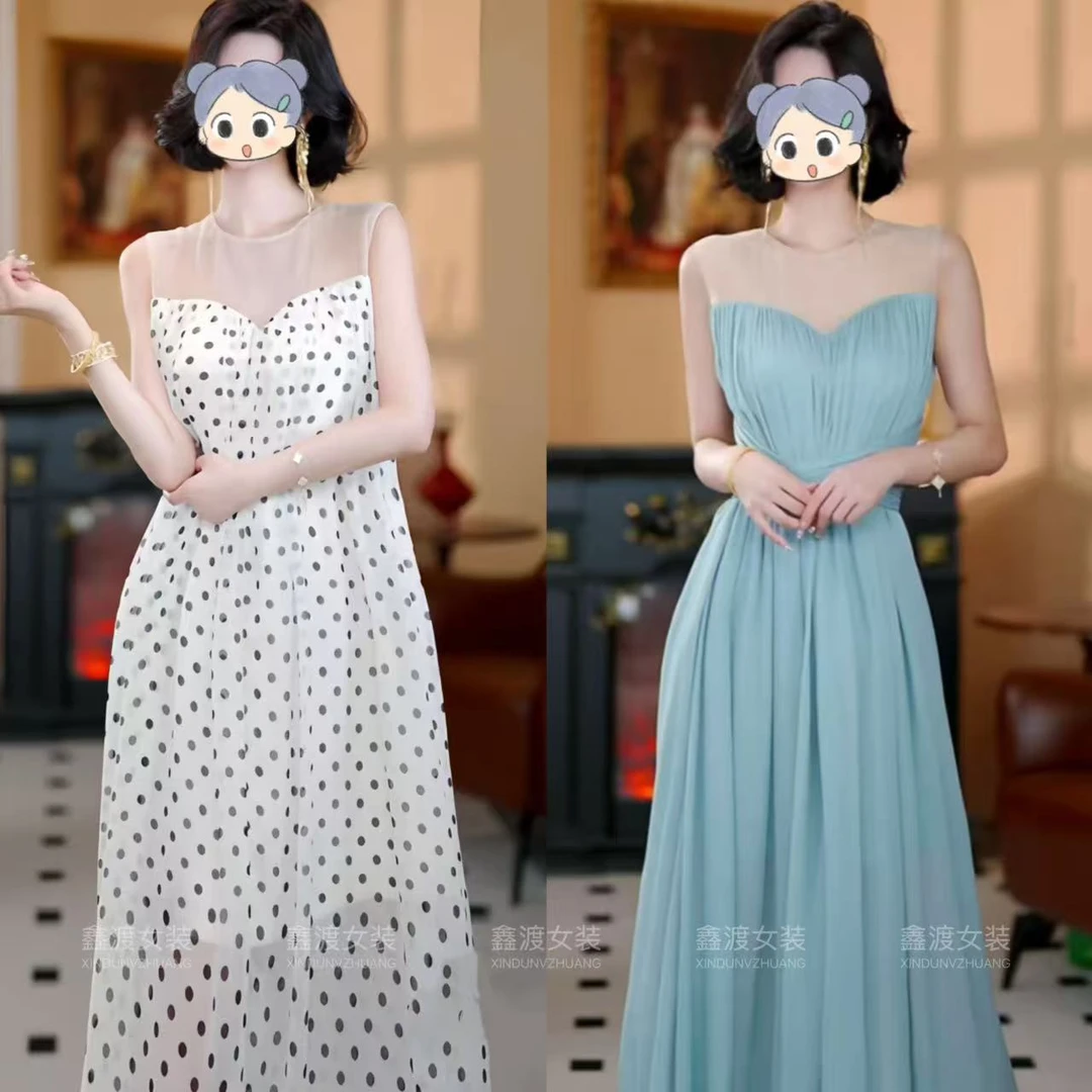 2025夏季新款时尚显瘦气质女士网红洋气连衣裙百搭款D21366-2