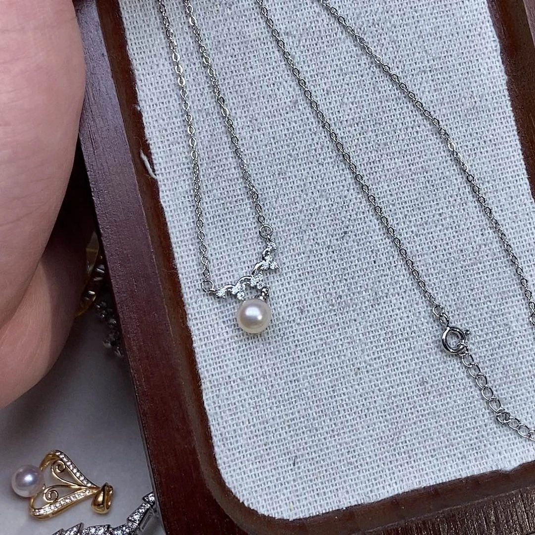 银S925镶嵌套链海水珍珠