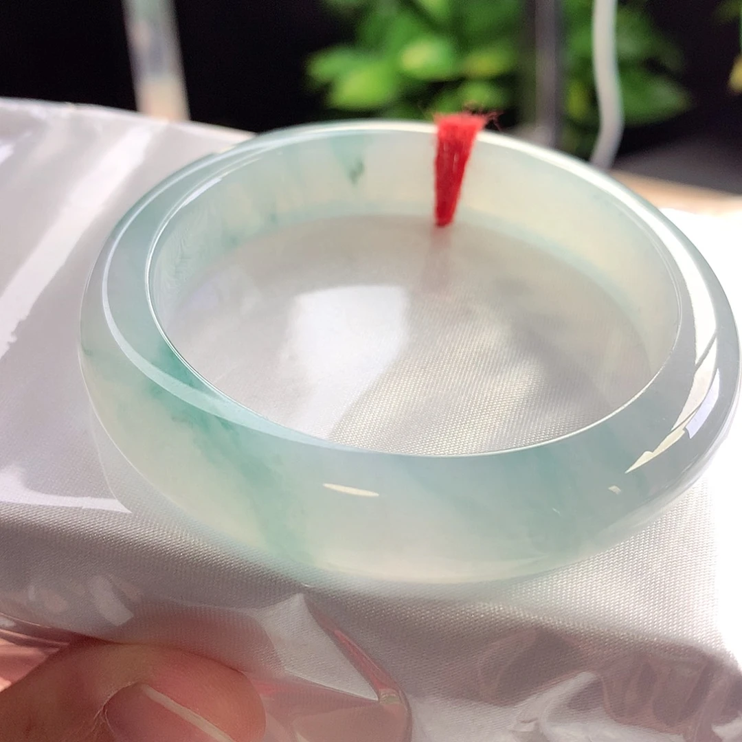 未镶嵌手镯翡翠55圈口蓝天白云满满高级感9号