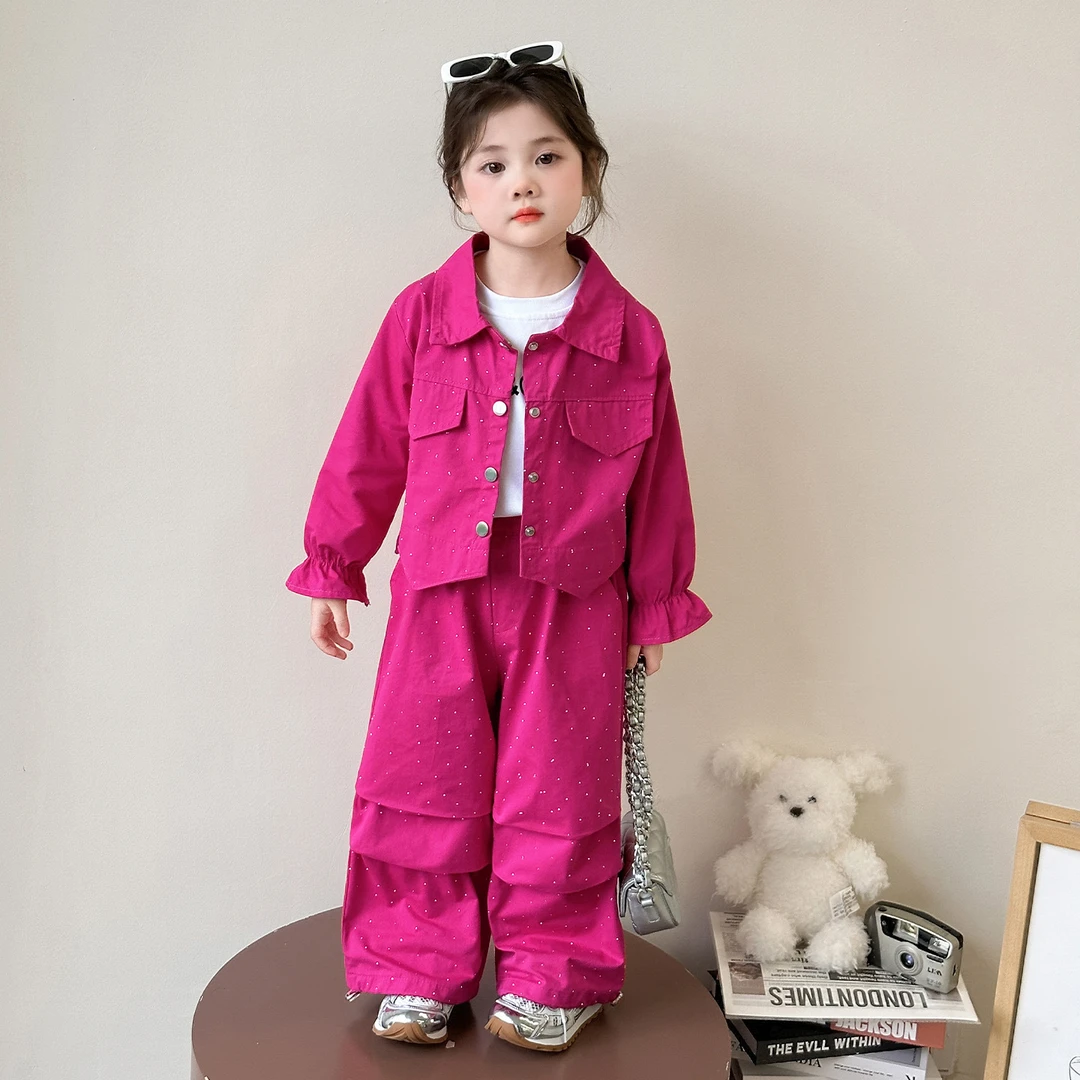 女童秋季套装2025新款儿童洋气运动休闲工装两件套女宝宝春秋衣服