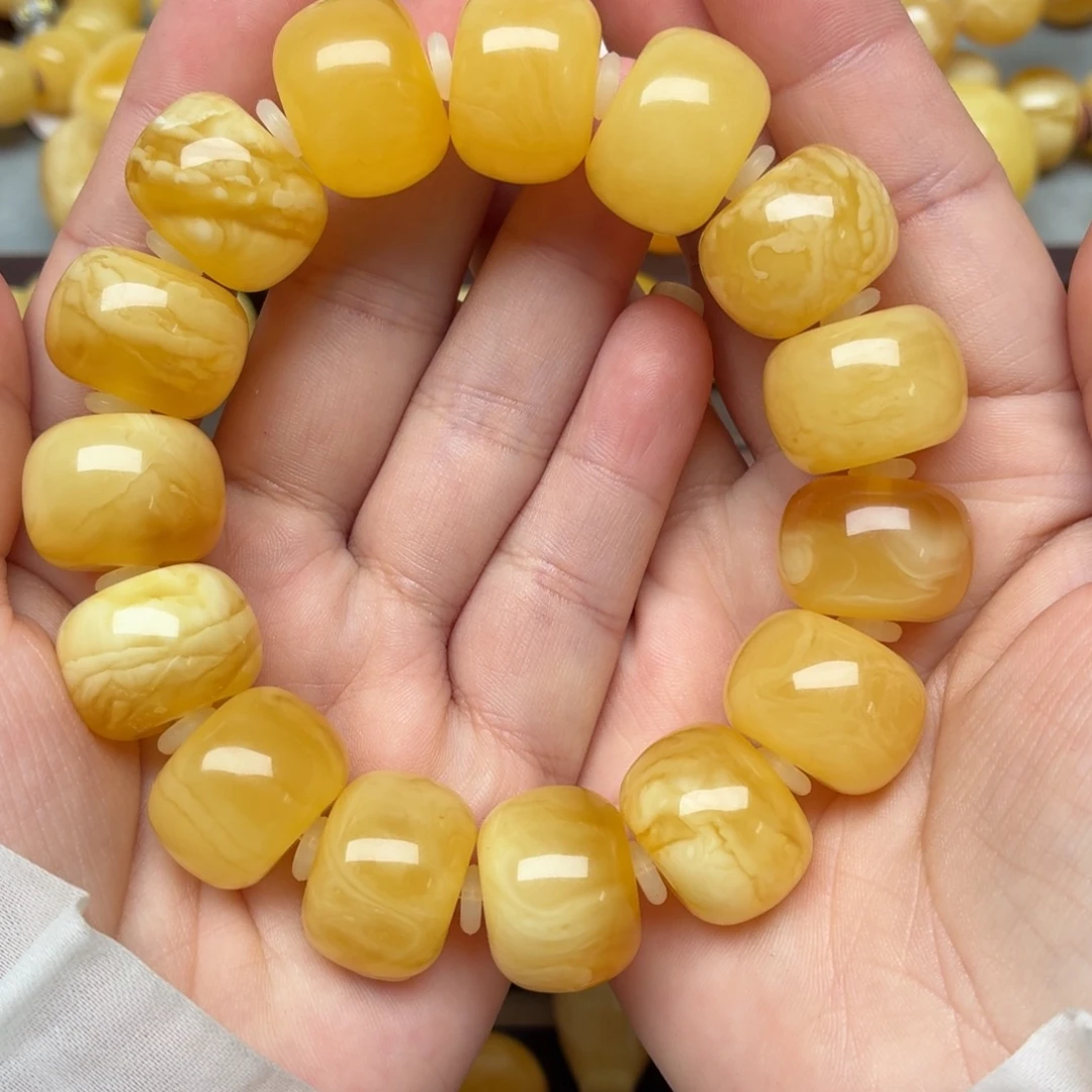 蜜蜡未镶嵌裸石蜜蜡18+墩子手串