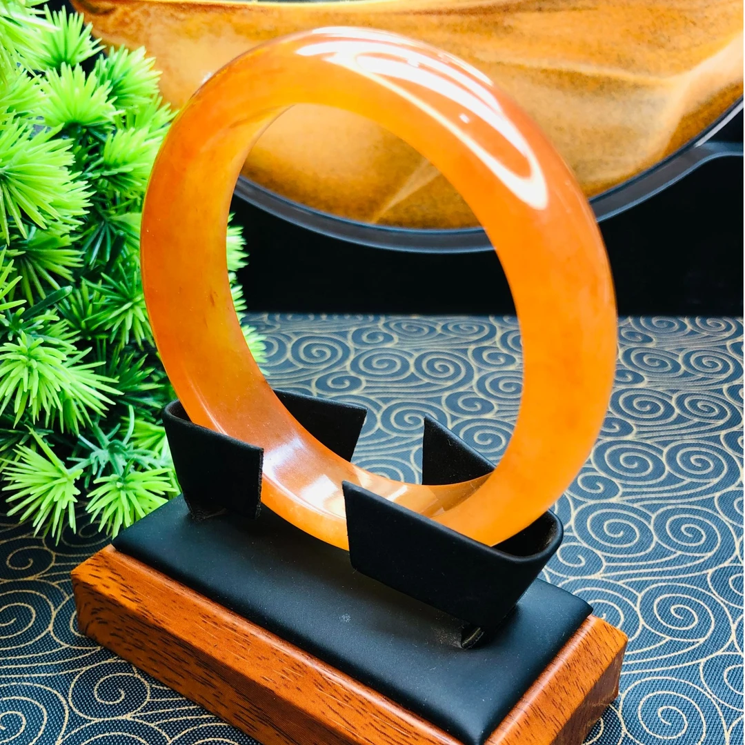 【缘玉堂珠宝】黄龙玉手镯复古百搭精美气质时尚女款民族风橙色