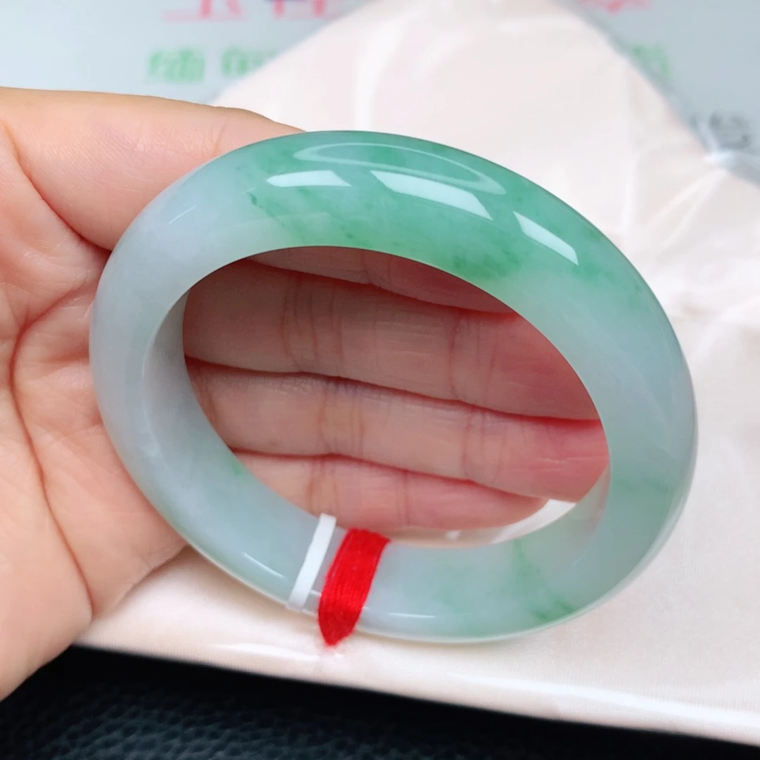 未镶嵌手镯翡翠飘阳绿新品17