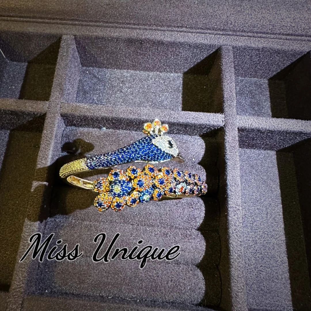 S2415橘蓝色孔雀手镯