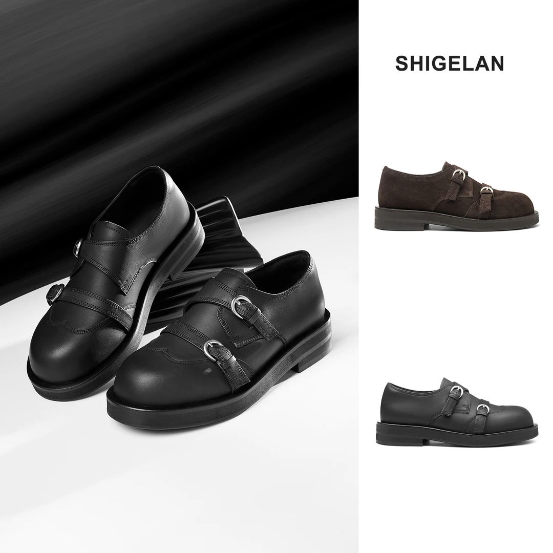 诗歌兰25新款英伦风软底真皮黑色经典百搭乐福鞋懒人一脚蹬267-33