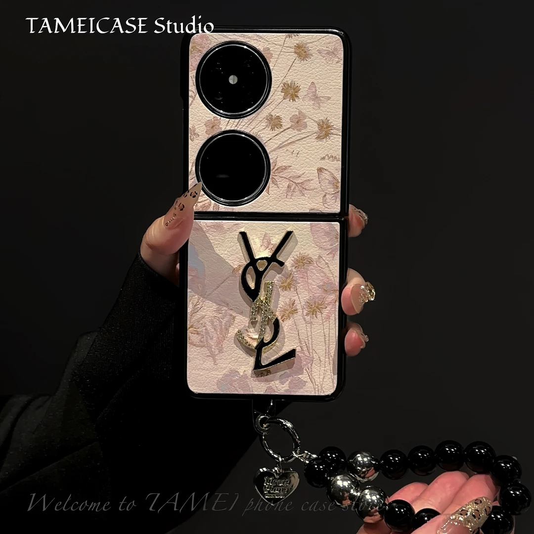 适用华为pocket2手机壳羊皮折叠屏FINDN3FLIP蝴蝶丛林华为pockets