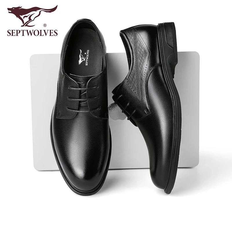 七匹狼商务正装皮鞋男士2025新款秋季真皮男鞋休闲男士西装皮鞋