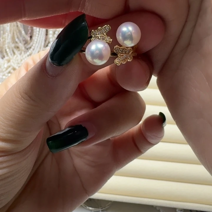 淡水珍珠合金戒指